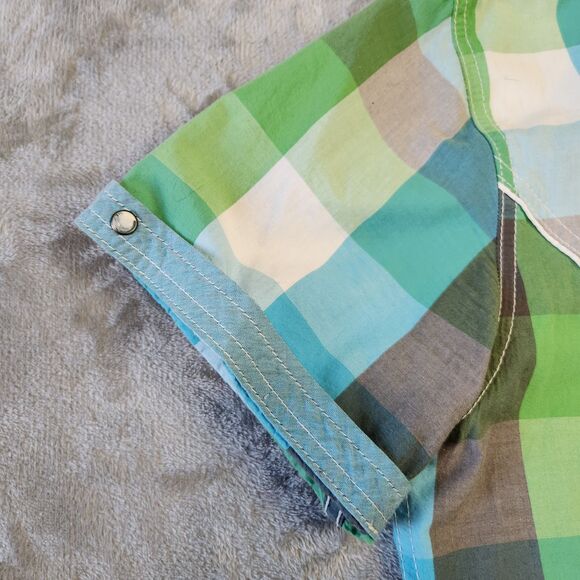 BKE Shirt Mens XL Pearl Snap Buttons Cowboy Western Thick Stitch Plaid Country - Picture 3 of 9